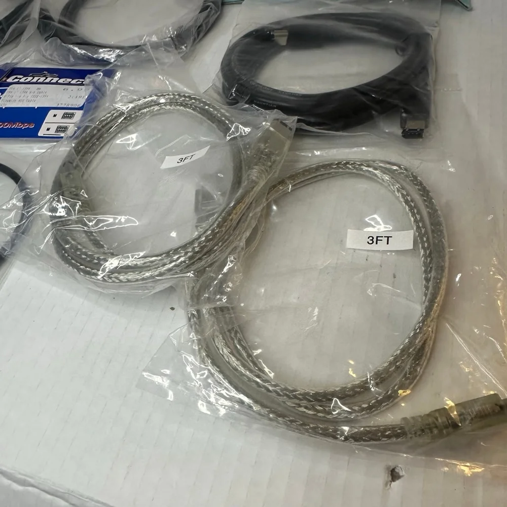 Lot of 7 New FireWire 400 Cables (Various Lengths)